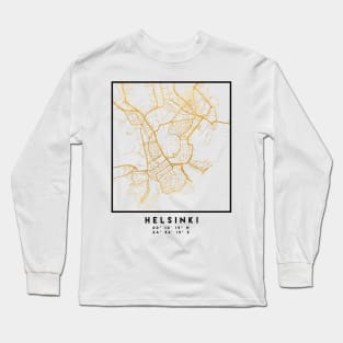 HELSINKI FINLAND CITY STREET MAP ART Long Sleeve T-Shirt